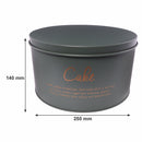 REGENT KITCHEN CAKE TIN GREEN WITH GOLD PRINTING, (250MM DIAX140MM)
