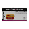 REGENT CERAMIC BUTTER DISH RED WITH BAMBOO LID AND SS KNIFE, 175X103MM