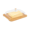 REGENT BUTTER DISH WITH GLASS LID AND BAMBOO BASE, 180X120MM