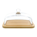REGENT BUTTER DISH WITH GLASS LID AND BAMBOO BASE, 180X120MM