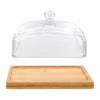 REGENT GLASSS BUTTER DISH WITH BAMBOO BASE, 180X120MM