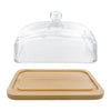REGENT BUTTER DISH WITH GLASS LID AND BAMBOO BASE, 180X120MM