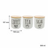 REGENT COFFEE,SUGAR,TEA CERAMIC JARS WITH BAMBOO LIDS AND TRAY, 500ML