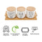REGENT COFFEE,SUGAR,TEA CERAMIC JARS WITH BAMBOO LIDS AND TRAY, 500ML