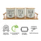 REGENT COFFEE,SUGAR,TEA CERAMIC JARS WITH BAMBOO LIDS AND TRAY, 500ML
