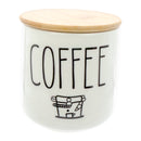 REGENT COFFEE,SUGAR,TEA CERAMIC JARS WITH BAMBOO LIDS AND TRAY, 500ML