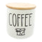 REGENT COFFEE,SUGAR,TEA CERAMIC JARS WITH BAMBOO LIDS AND TRAY, 500ML