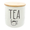 REGENT CERAMIC COFFEE, SUGAR & TEA JARS WITH BAMBOO LIDS ON A TRAY 7 PCS SET, 600ML