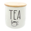 REGENT COFFEE,SUGAR,TEA CERAMIC JARS WITH BAMBOO LIDS AND TRAY, 500ML