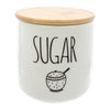 REGENT CERAMIC COFFEE, SUGAR & TEA JARS WITH BAMBOO LIDS ON A TRAY 7 PCS SET, 600ML