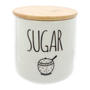 REGENT COFFEE,SUGAR,TEA CERAMIC JARS WITH BAMBOO LIDS AND TRAY, 500ML