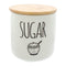 REGENT COFFEE,SUGAR,TEA CERAMIC JARS WITH BAMBOO LIDS AND TRAY, 500ML