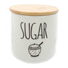 REGENT COFFEE,SUGAR,TEA CERAMIC JARS WITH BAMBOO LIDS AND TRAY, 500ML