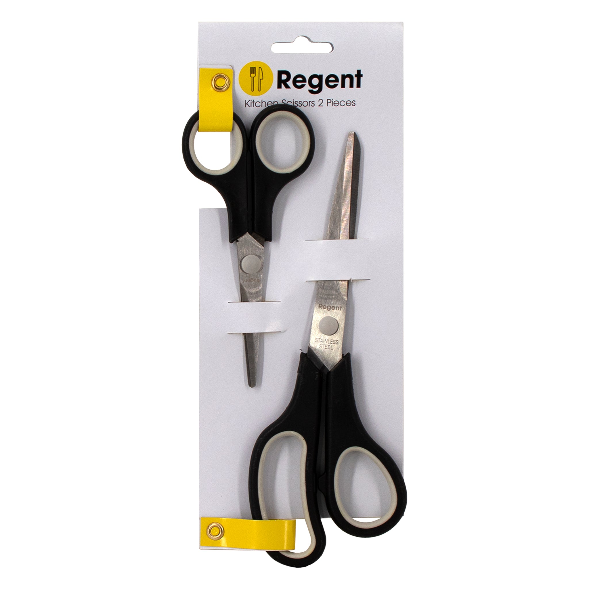 REGENT KITCHEN SCISSORS BLACK AND GREY 2PCS SET, 210MM l 138MM