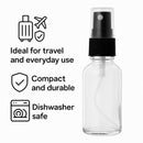 REGENT GLASS MIST SPRAY BOTTLES WITH BLACK LIDS 4PK, 35ML