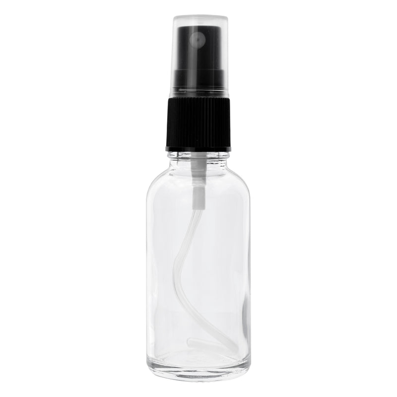 REGENT GLASS MIST SPRAY BOTTLES WITH BLACK LIDS 4 PACK, 35ML