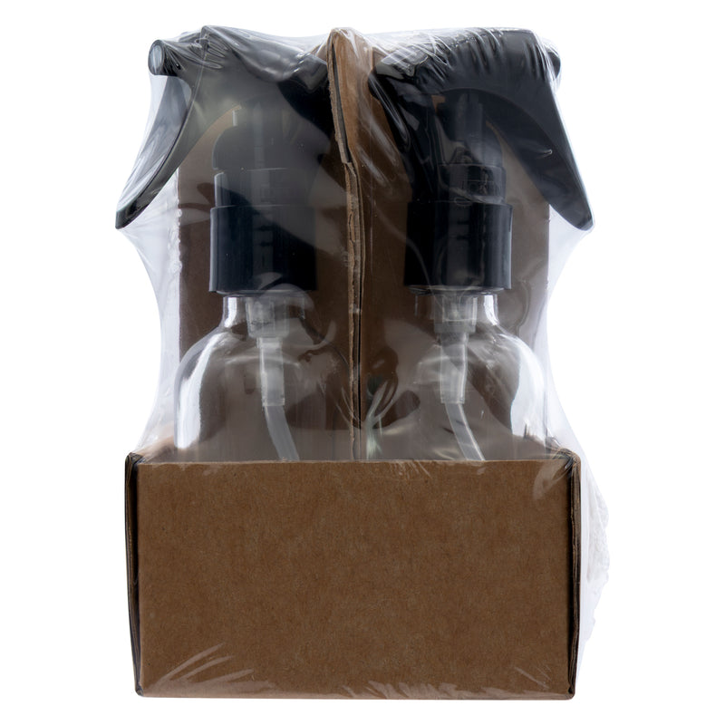 REGENT GLASS SPRAY BOTTLES WITH BLACK LIDS 4 PACK, 60ML