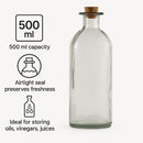 REGENT GLASS BOTTLE WITH CORK LID, 500ML