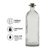 REGENT GLASS BOTTLE WITH CORK LID, 500ML