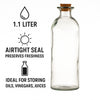 REGENT GLASS BOTTLE WITH CORK LID, 1.1L