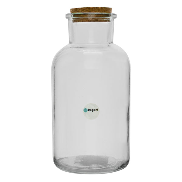 REGENT GLASS BOTTLE WITH CORK LID, 1.1LT