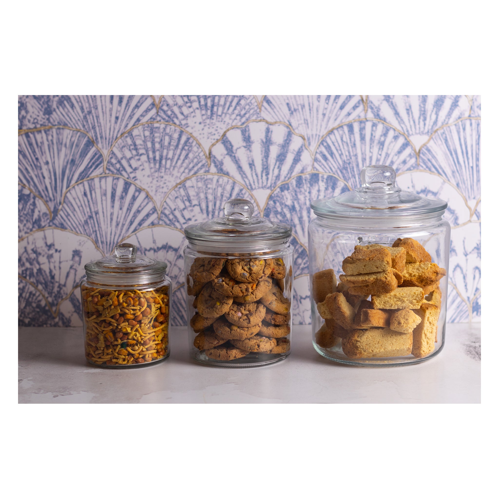 REGENT ROUND GLASS JAR WITH GLASS LID, 4.1L