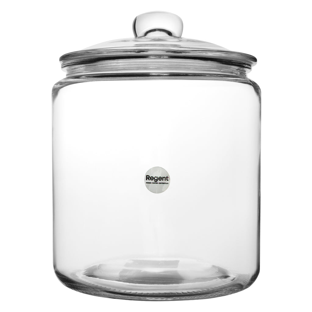 REGENT ROUND GLASS JAR WITH GLASS LID, 4.1L