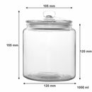 REGENT ROUND GLASS JAR WITH GLASS LID, 1L