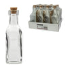 REGENT GLASS SQUARE BOTTLES WITH CORK LIDS 12PK, 170ML