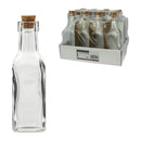 REGENT GLASS SQUARE BOTTLE WITH CORK LID 12PK, 170ML