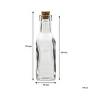 REGENT GLASS BOTTLE SQUARE WITH CORK LID 12 PACK, 170ML (170X50X50)