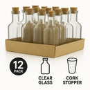 REGENT GLASS BOTTLE SQUARE WITH CORK LID 12 PACK, 170ML