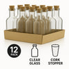REGENT GLASS BOTTLE SQUARE WITH CORK LID 12 PACK, 170ML