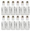 REGENT GLASS SQUARE BOTTLES WITH CORK LIDS 12PK, 170ML