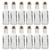REGENT GLASS BOTTLE SQUARE WITH CORK LID 12 PACK, 170ML (170X50X50)