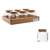 REGENT GLASS ROUND JARS WITH CORK LID 6PK, 130ML