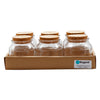 REGENT GLASS ROUND JARS WITH CORK LID 6PK, 130ML