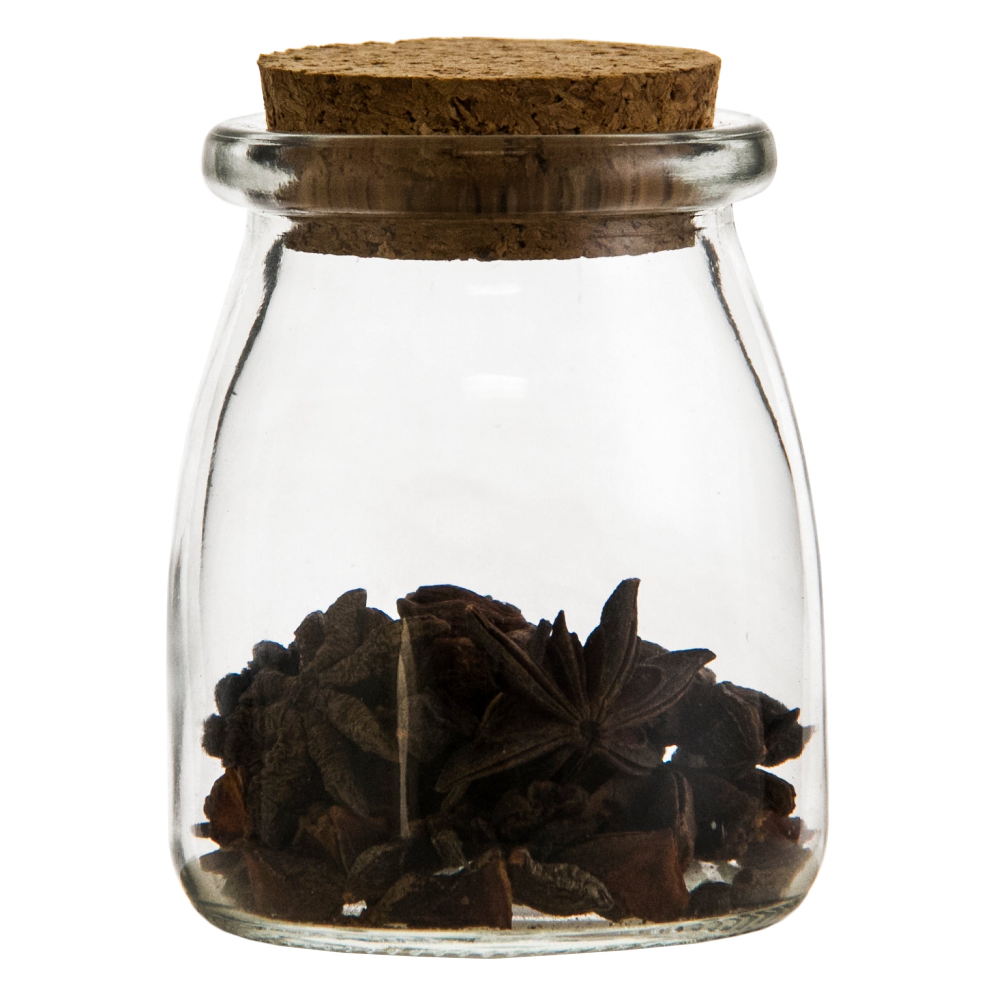 REGENT GLASS ROUND JARS WITH CORK LIDS 6PK, 160ML