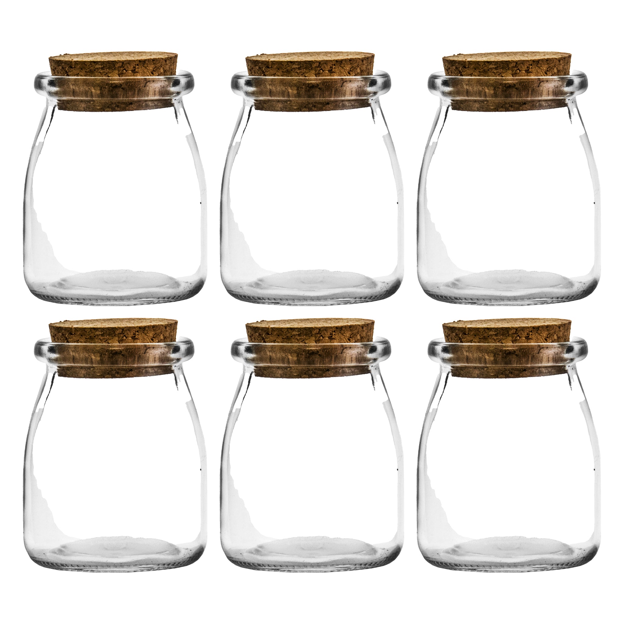 REGENT GLASS ROUND JARS WITH CORK LIDS 6PK, 160ML