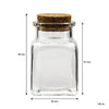 REGENT GLASS JARS SQUARE WITH CORK LID 6 PACK, 160ML (96X56X56MM)