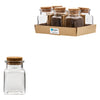 REGENT GLASS JARS SQUARE WITH CORK LID 6 PACK, 160ML (96X56X56MM)