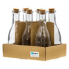 REGENT GLASS OIL/VINEGAR BOTTLES ROUND WITH CORK LIDS 6PK, 300ML