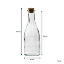 REGENT GLASS OIL/VINEGAR BOTTLE ROUND WITH CORK LID 6 PACK, 300ML (65MM DIAX194MM)