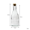 REGENT GLASS OIL/VINEGAR BOTTLE ROUND WITH CORK LID 6 PACK, 300ML (65MM DIAX194MM)