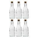 REGENT GLASS OIL/VINEGAR BOTTLE ROUND WITH CORK LID 6 PACK, 300ML (65MM DIAX194MM)