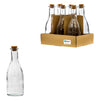 REGENT GLASS OIL/VINEGAR BOTTLE ROUND WITH CORK LID 6 PACK, 300ML (65MM DIAX194MM)