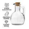 REGENT GLASS OIL/VINEGAR BOTTLE ROUND WITH HANDLE & CORK LID 6PK, 170ML
