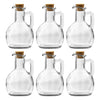 REGENT GLASS OIL/VINEGAR BOTTLES ROUND WITH HANDLE & CORK LIDS 6PK, 170ML