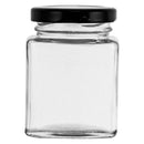 REGENT GLASS SQUARE JAR WITH BLACK LID 12 PACK, 100ML (75X50X50MM)