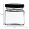 REGENT GLASS SQUARE JAR WITH BLACK LID 12 PACK, 80ML (55X50X50MM)